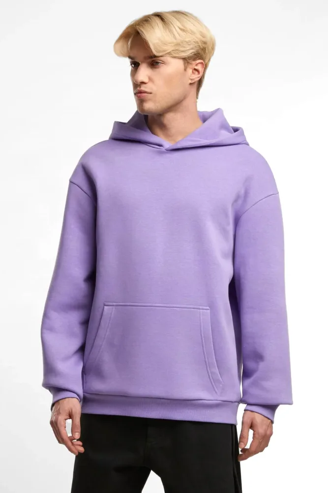 Urban Classics Fluffy Kapuzensweatshirt - Electriclilac M Herren
