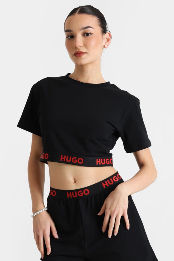 Hugo Red Crop T-Shirt - Black M Damen