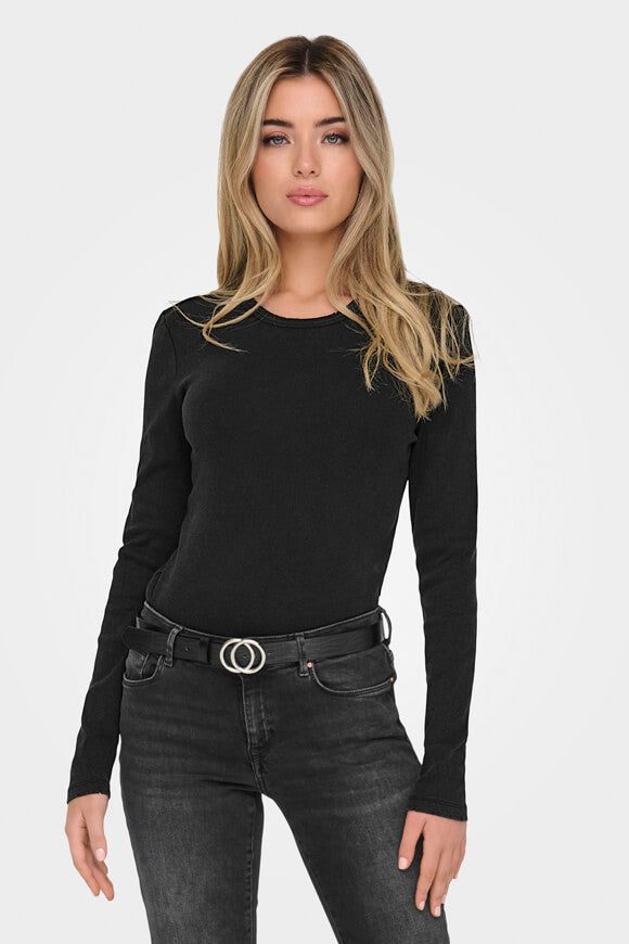 Only Viol Life Geripptes Langarmshirt - Black XS Damen