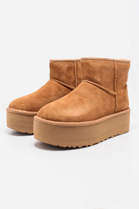 UGG Classic Mini gefütterte Plateau Stiefelette - Chestnut EU37 Damen