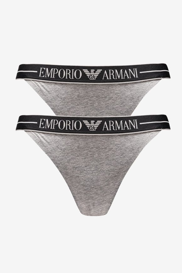 Emporio Armani Doppelpack Strings - Grey Melange XS Damen