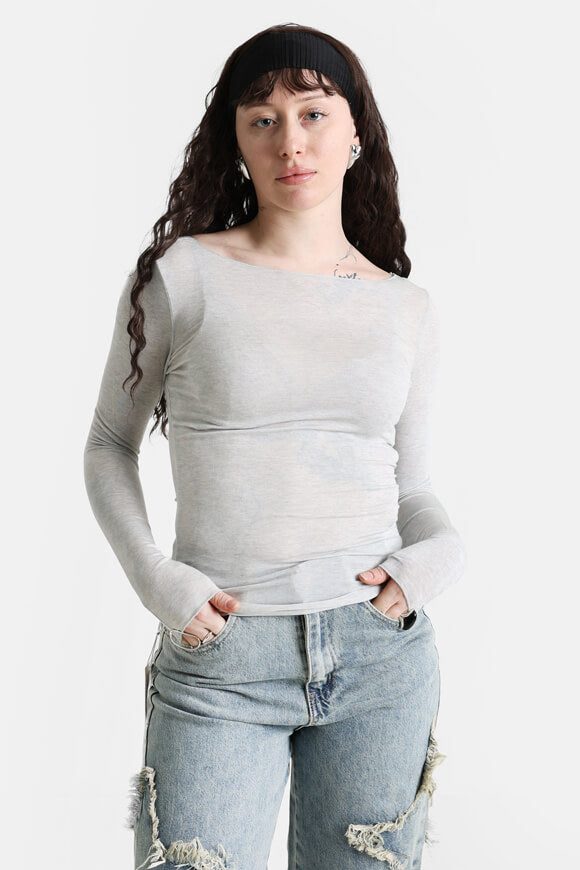 Only Hudson Langarmshirt - Light Grey Melange S Damen
