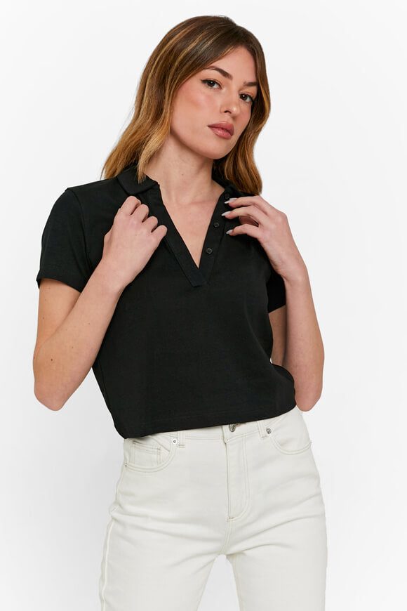 Tally Weijl Crop Poloshirt - Black XXS Damen