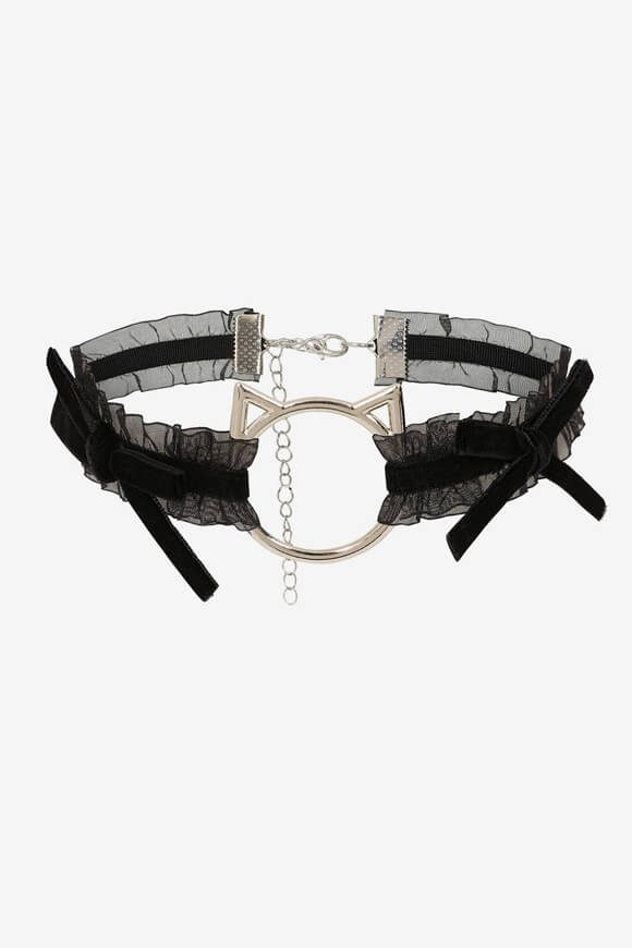 Banned Organza Choker - Black Einheitsgroesse Damen