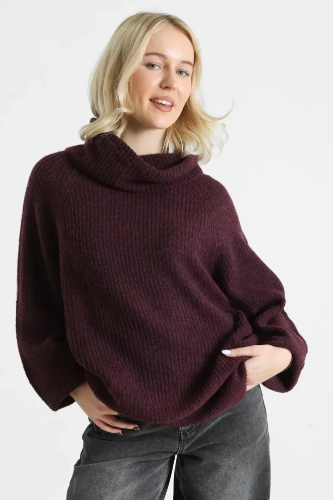 Only ONLWHITNEY Strickpullover - Mauve Wine Melange S Damen