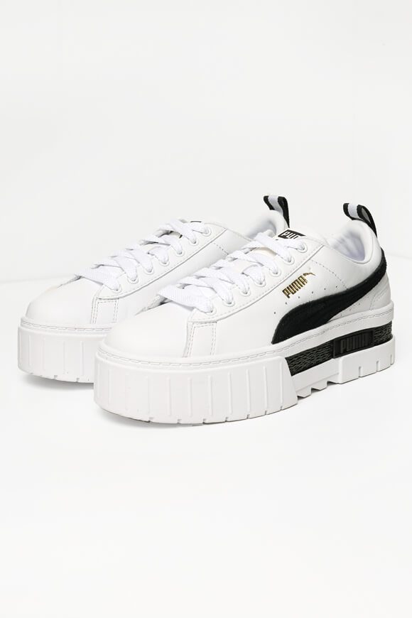 Puma Mayze Plateau Sneaker - Weiss + Schwarz EU39 Damen