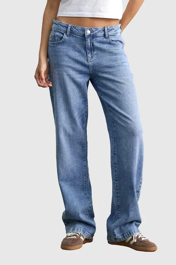 Noisy May Wide Leg Jeans L32 - Light Blue Denim 28/32 Damen