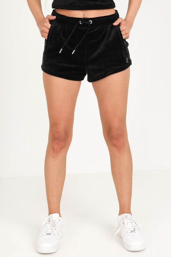 Juicy Couture Tamia Samt Shorts - Schwarz S Damen