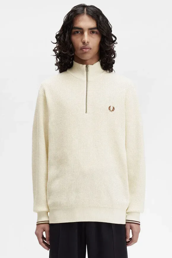 Fred Perry Strickpullover - Offwhite M Herren