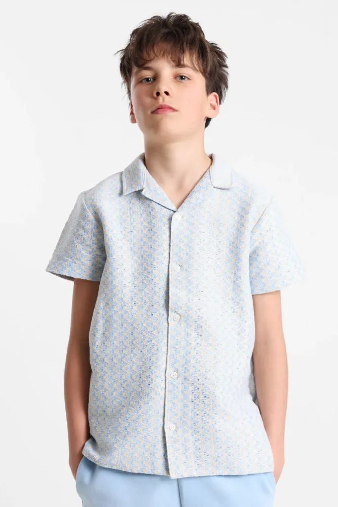 Jack & Jones Junior JORMONTAUK Häkelhemd - Cashmere Blue 164 Kids