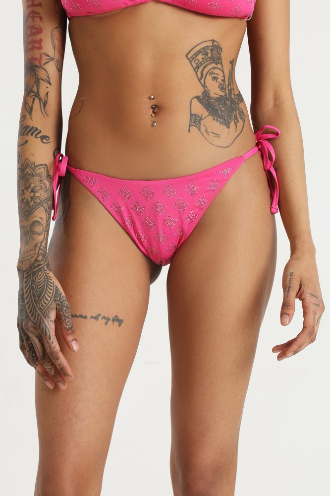 Guess Bikini-Unterteil mit Strass - Striking Fuchsia S Damen