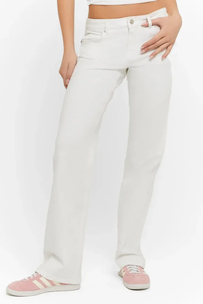 Tally Weijl Straight Leg Jeans - White 36 Damen