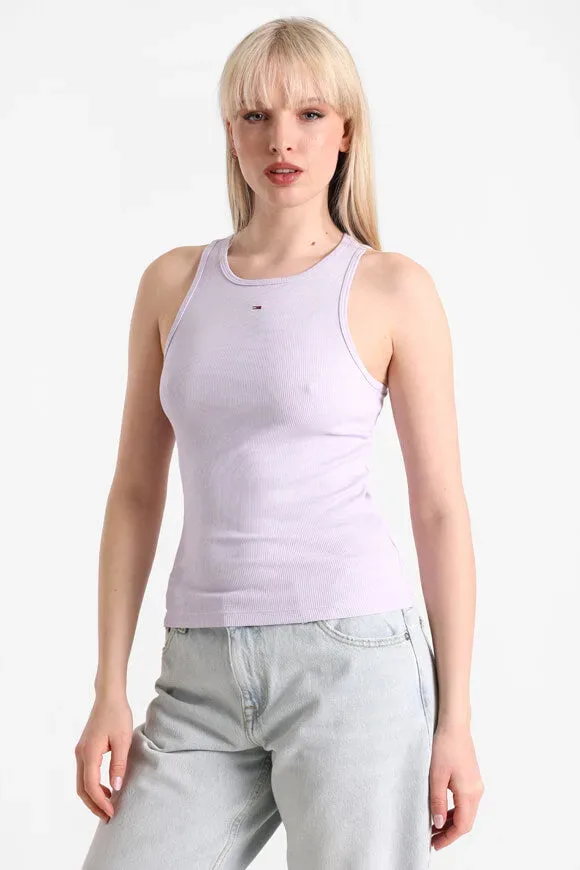 Tommy Jeans Geripptes Tanktop - Lavender Flower S Damen
