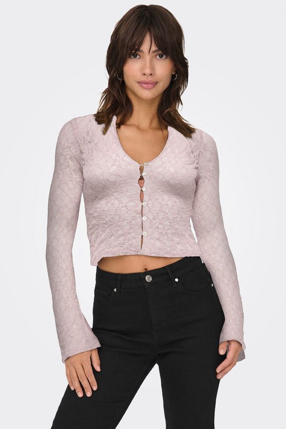 Only Pulse Life Spitzen Crop Bluse - Violet Ice S Damen