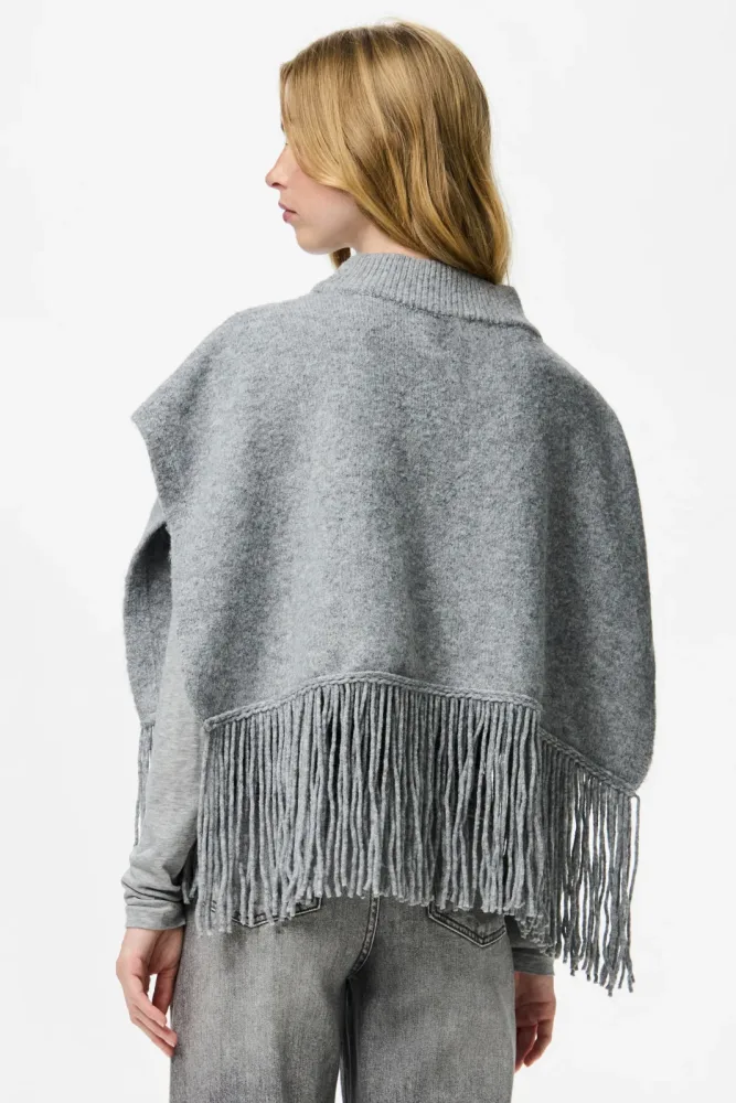 Only PCJULLE Poncho - Light Grey Melange Einheitsgroesse Damen