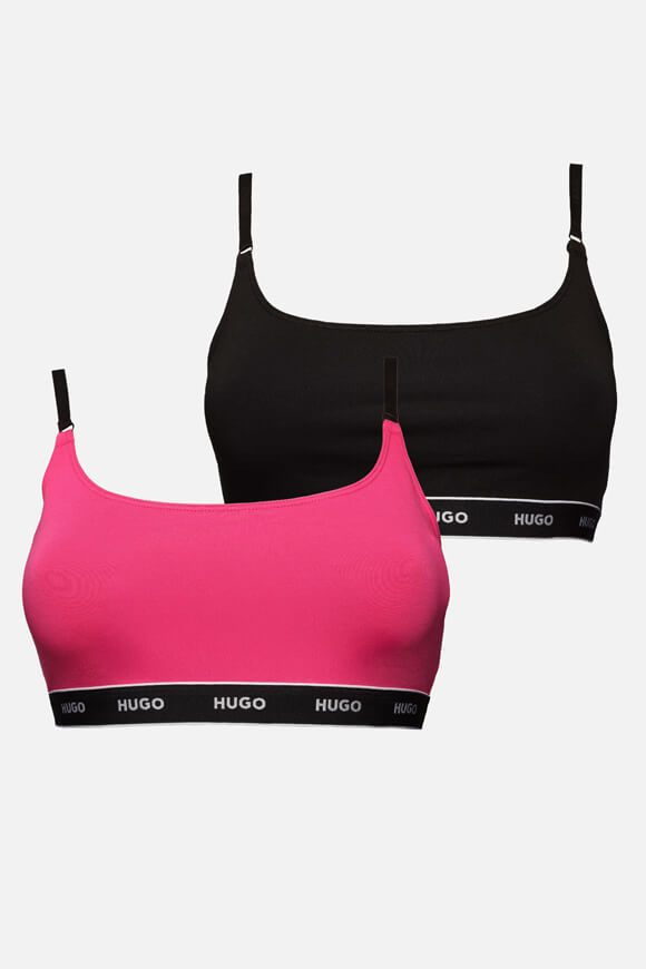 Hugo Red Doppelpack Bralettes - Black + Pink S Damen
