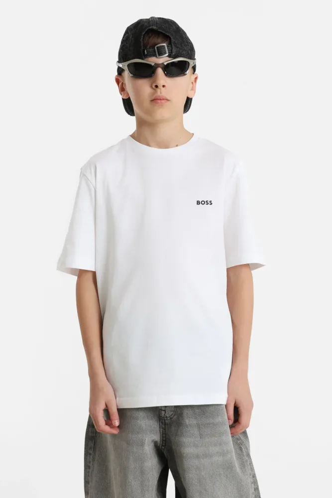 Boss T-Shirt - White + Black 12 Kids