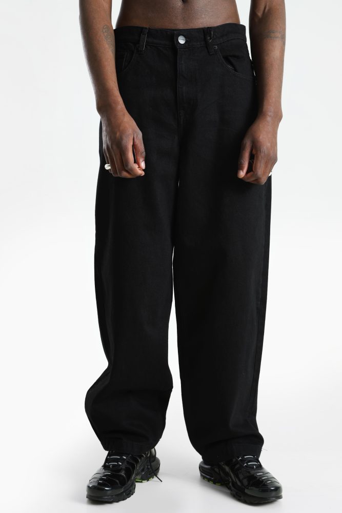 2Y Studios Eren Wide Baggy Jeans L32 - Black Denim 29/32 Herren