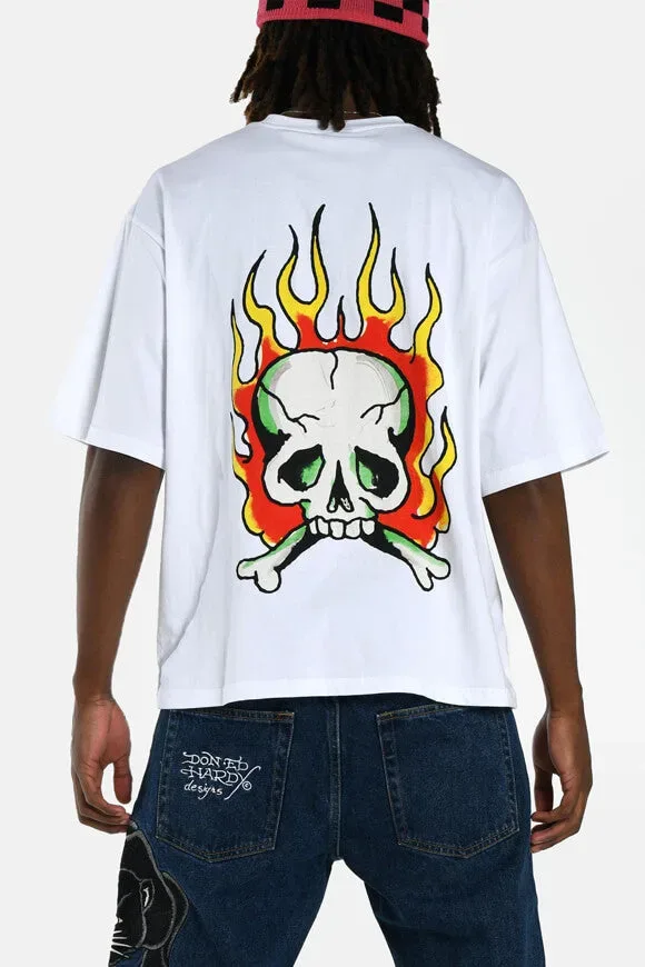 Ed Hardy Oversize T-Shirt - White XS Herren