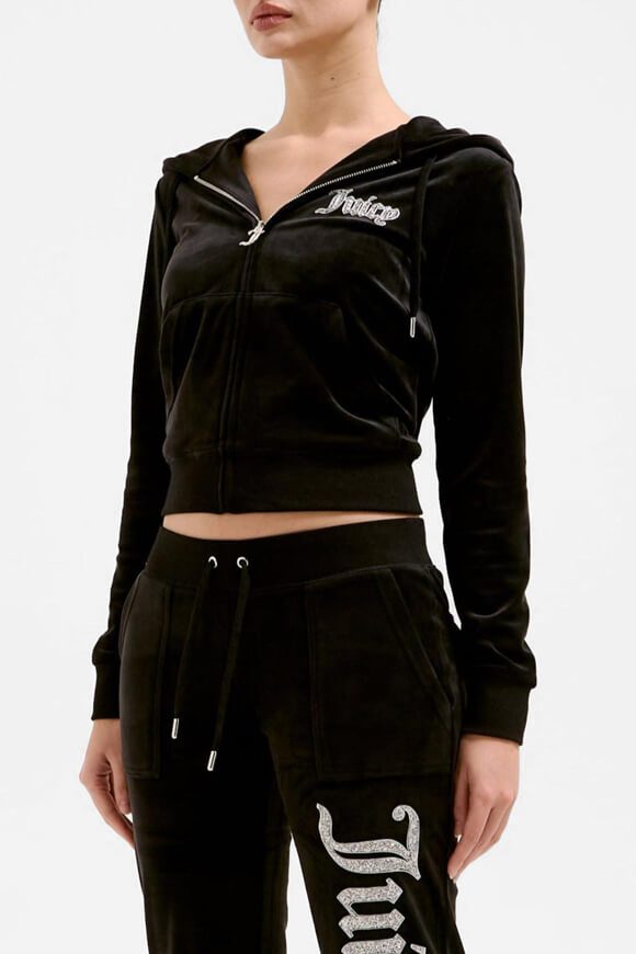 Juicy Couture Robertson Samt Crop Jacke - Black S Damen