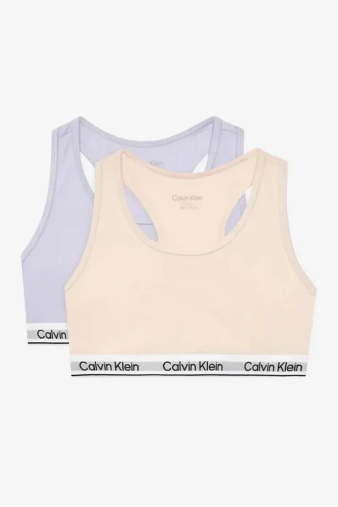 Calvin Klein Underwear Doppelpack Bralettes - Heavenly Iris + Silver Peony 14-16 Kids