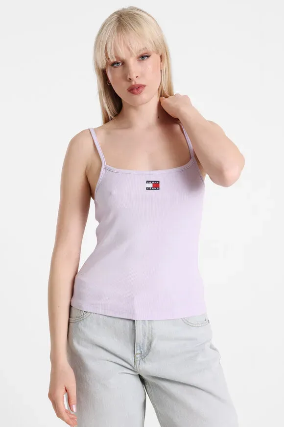 Tommy Jeans Geripptes Trägertop - Lavender Flower M Damen