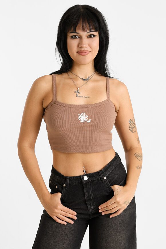 Roxy Summer Soul Geripptes Crop Trägertop - Portabella XS Damen