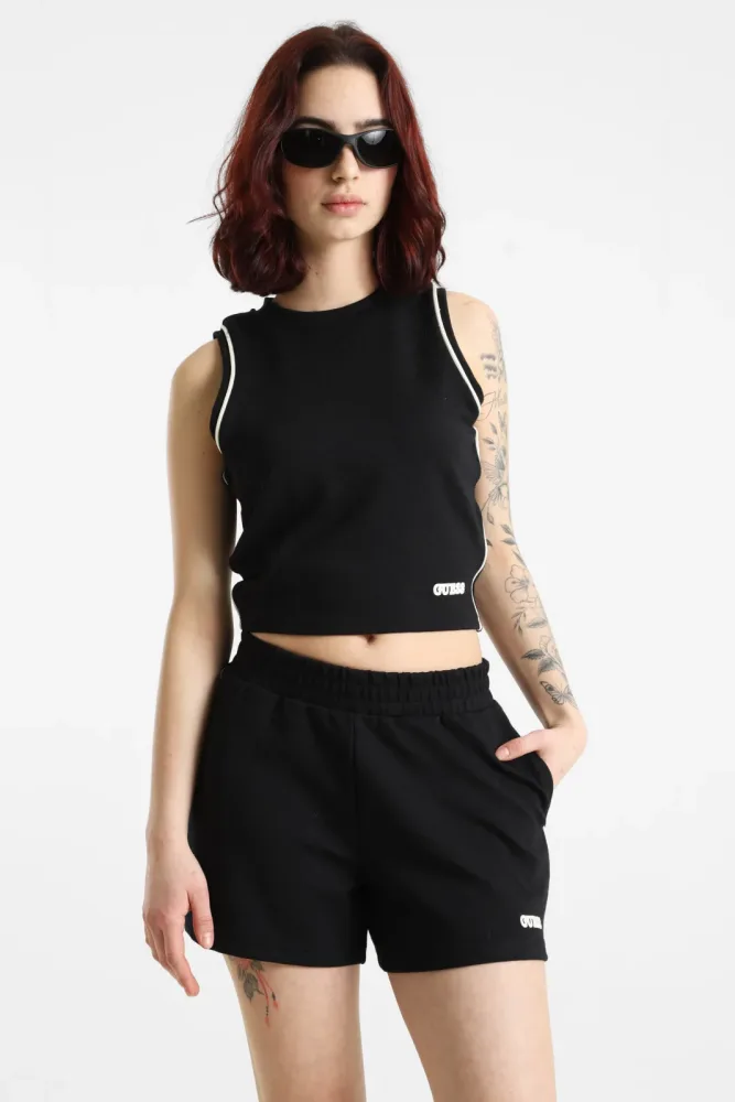 Guess Crop Tanktop - Jet Black S Damen