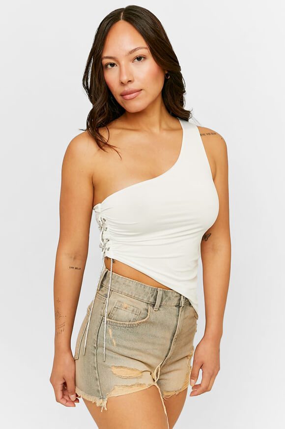 Tally Weijl Asymmetrisches Top - Offwhite XS Damen