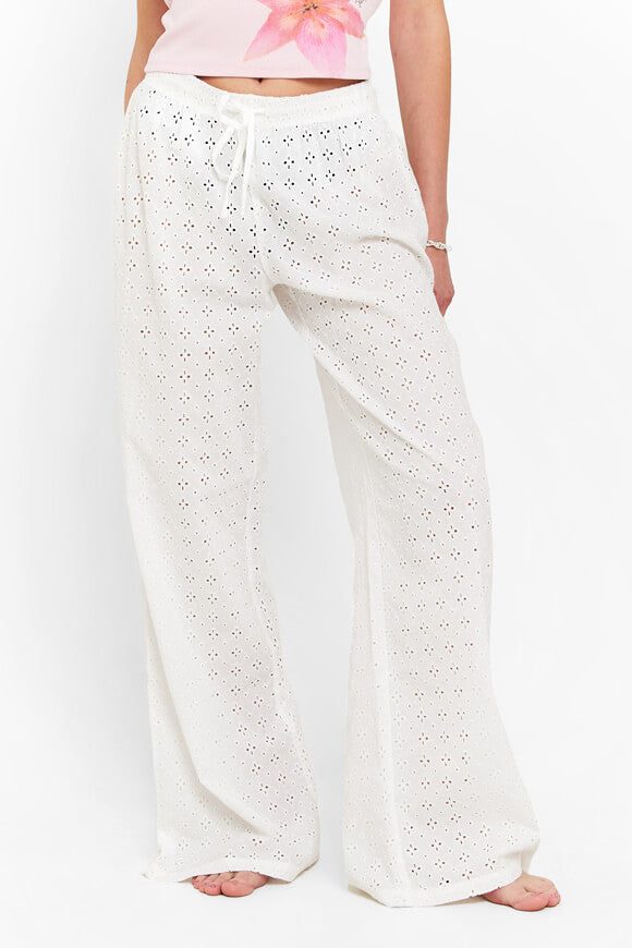 Tally Weijl Stoffhose mit Lochmuster - White 34 Damen