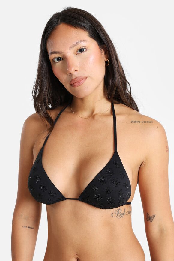 Guess Triangel Bikini-Oberteil mit Strass - Jet Black S Damen