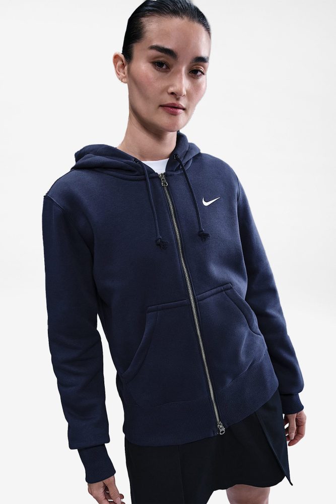 Nike Phoenix Fleece Kapuzensweatjacke - Midnight Navy XS Damen