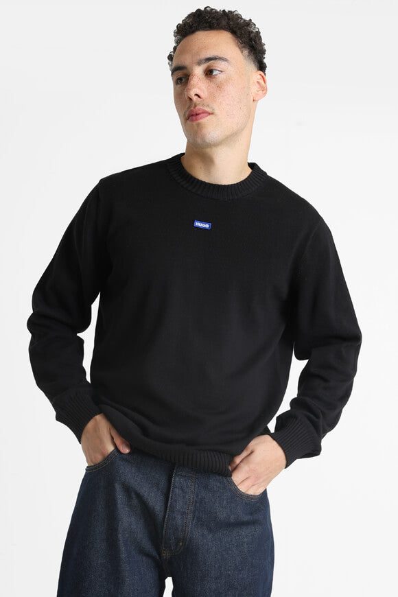 Hugo Blue San Cosmo-C Feinstrickpullover - Black XL Herren