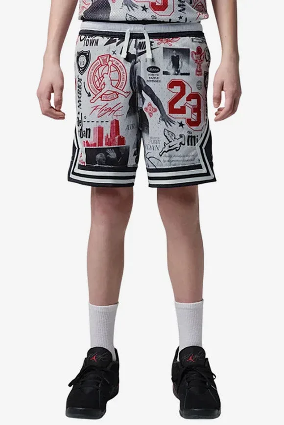 Jordan Diamond Mesh Shorts - Neutral Grey S Kids