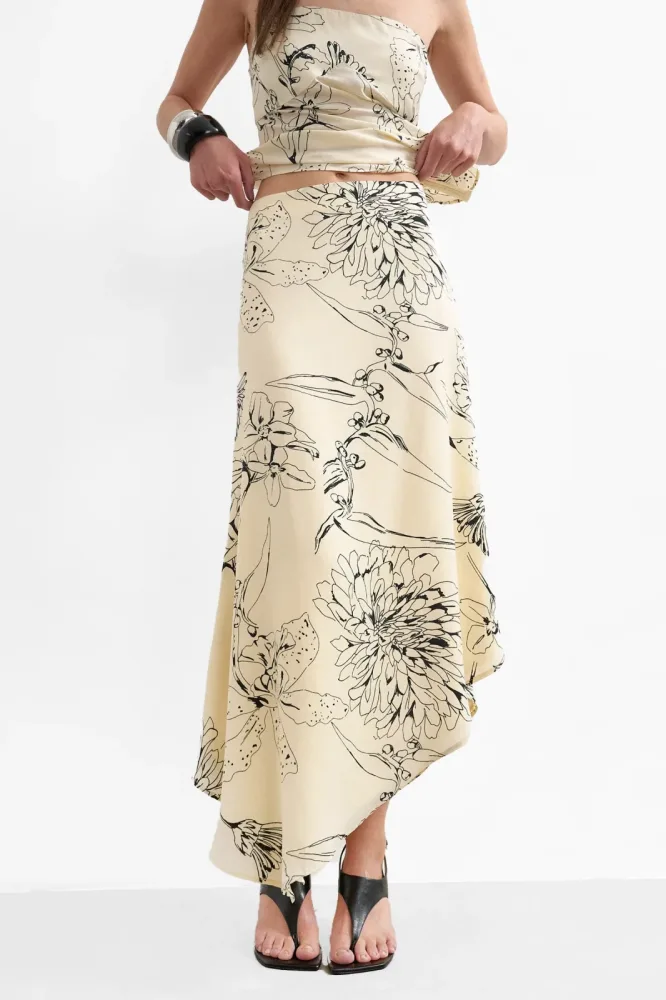 TOPSHOP TSMANI Satin Maxirock - Snow White 38 Damen