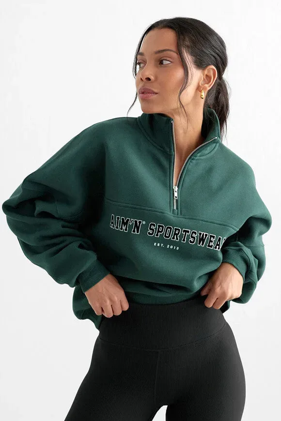 Aimn Varsity Sweatshirt - Deep Emerald S Damen