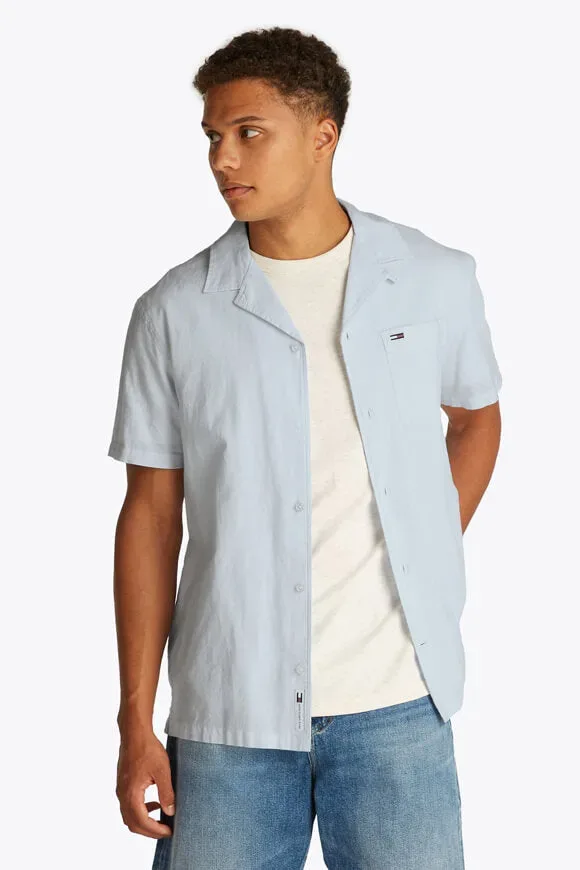 Tommy Jeans Leinenhemd - Sweet Blue L Herren