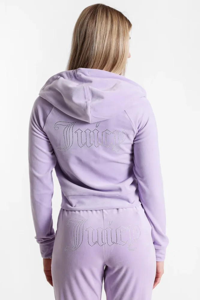 Juicy Couture Madison Samt Crop Jacke - Pastel Lilac XS Damen