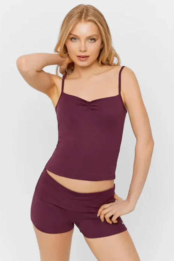 Tally Weijl Crop Trägertop - Prune Purple S Damen