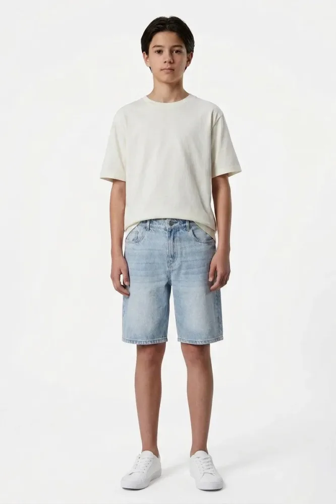 LMTD NLNBIRM Jeans Bermudashorts - Light Blue Denim 158 Kids