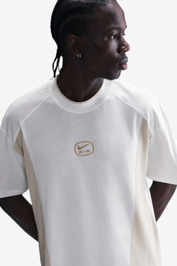 Nike Air Oversize T-Shirt - White + Light Orewood Brown L Herren