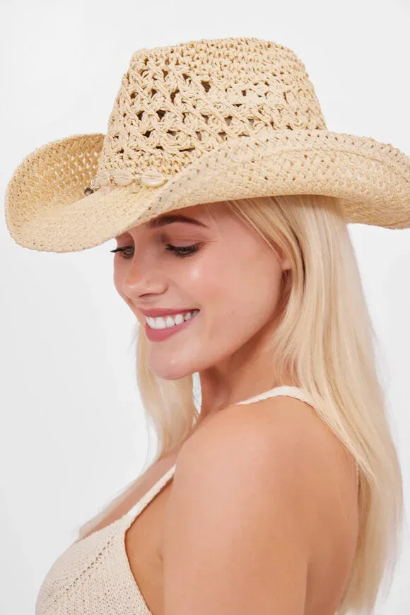My Accessories London Cowboyhut - Beige Einheitsgroesse Damen