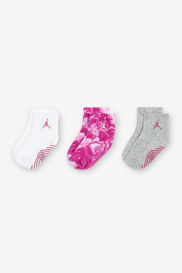 Jordan Dreierpack Baby Socken - Fire Pink + White + Heather grey 12-24m