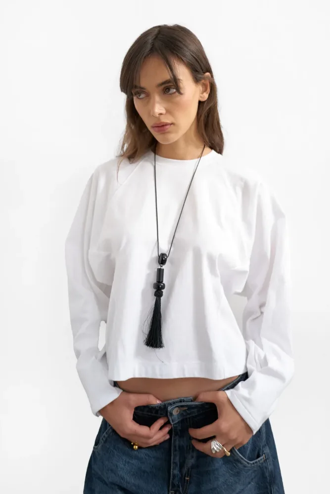 TOPSHOP TSROSA Langarmshirt - Ivory Cream XS Damen