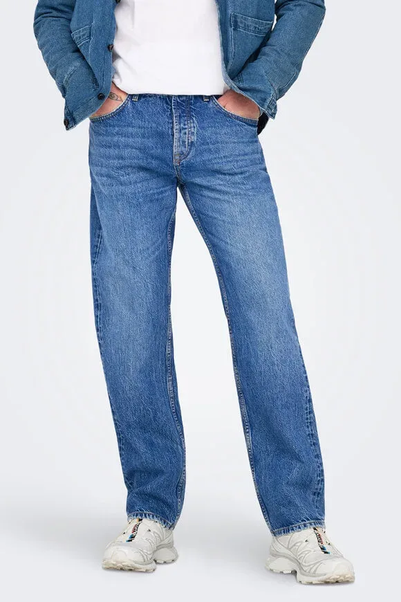 Only & Sons Edge Straight Fit Jeans L32 - Special Bright Blue 34/32 Herren