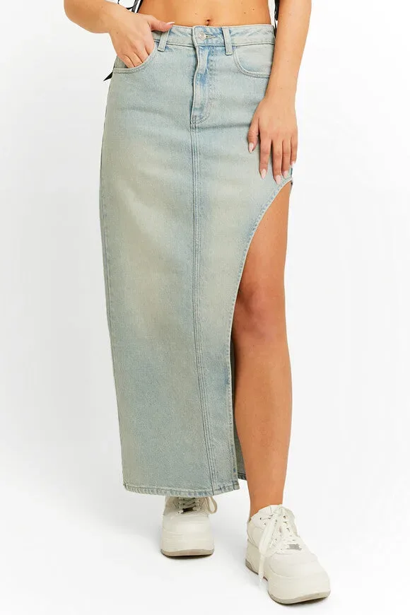 Tally Weijl Midi Jeansrock - Light Blue Washed 34 Damen