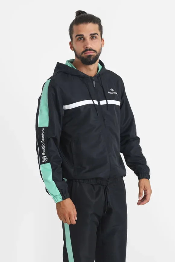 Sergio Tacchini Prannie Trainingsjacke - Black + Aqua Sea S Herren