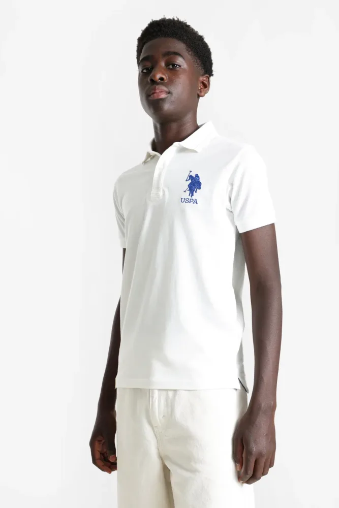 U.S. Polo Assn. Farid Poloshirt - White + Royal 12 Kids
