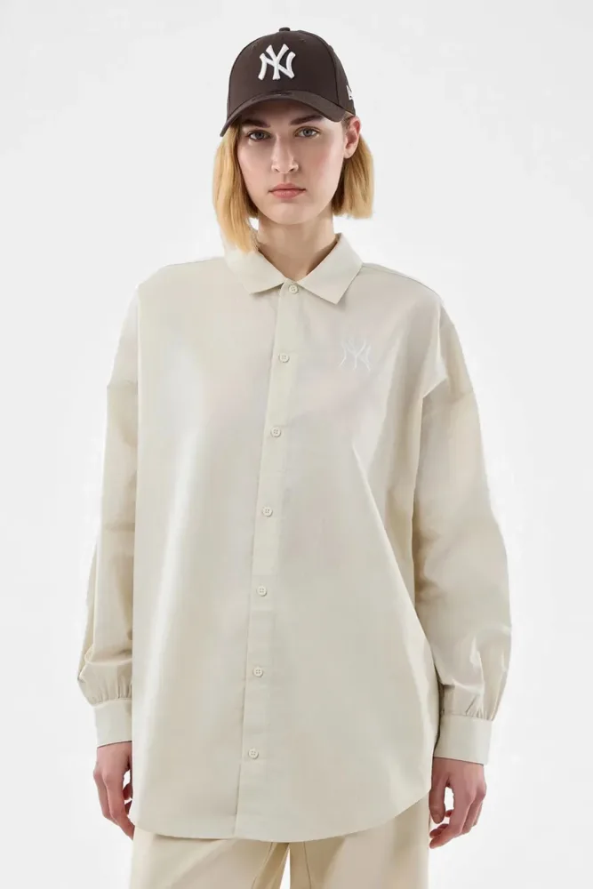 New Era Langes Hemd - Light Beige M Damen