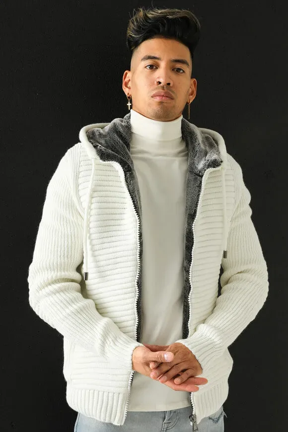 Poolman Gefütterte Strickjacke - Offwhite S Herren
